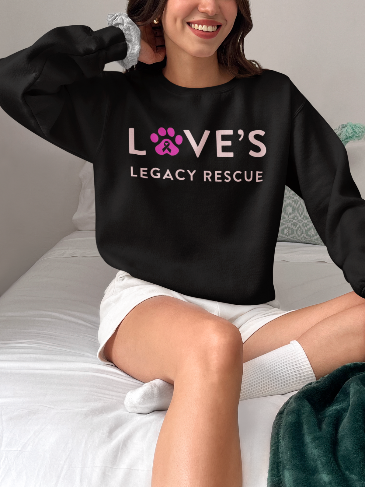 Love's Breast Cancer Awareness Sweatshirt - Ruff Life Rescue Wear