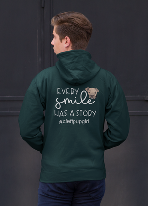 Cleft Pup Brigade Smile Story Zip Up Hoodie (available in several colors)