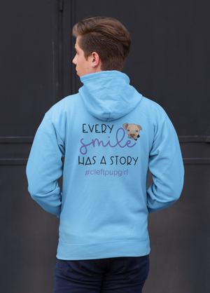 Cleft Pup Brigade Smile Story Zip Up Hoodie (available in several colors)