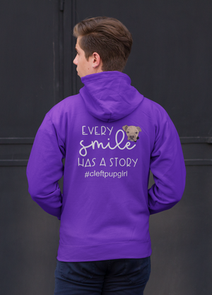 Cleft Pup Brigade Smile Story Zip Up Hoodie (available in several colors)