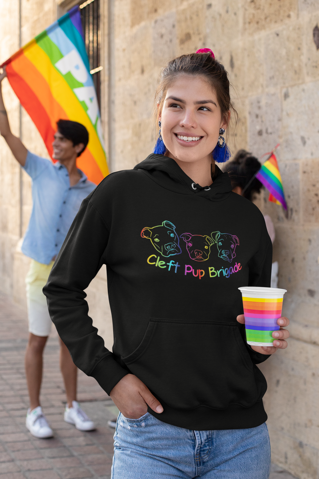 Cleft Pup Brigade Pride Sponge Fleece Pullover Hoodie
