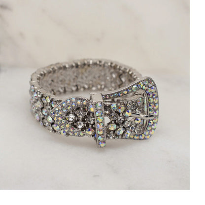 CLOSEOUT LAST CHANCE!!!!   (Very Low Inventory Remaining) Austrian Crystal Belt Buckle Bracelet - Ruff Life Rescue Wear