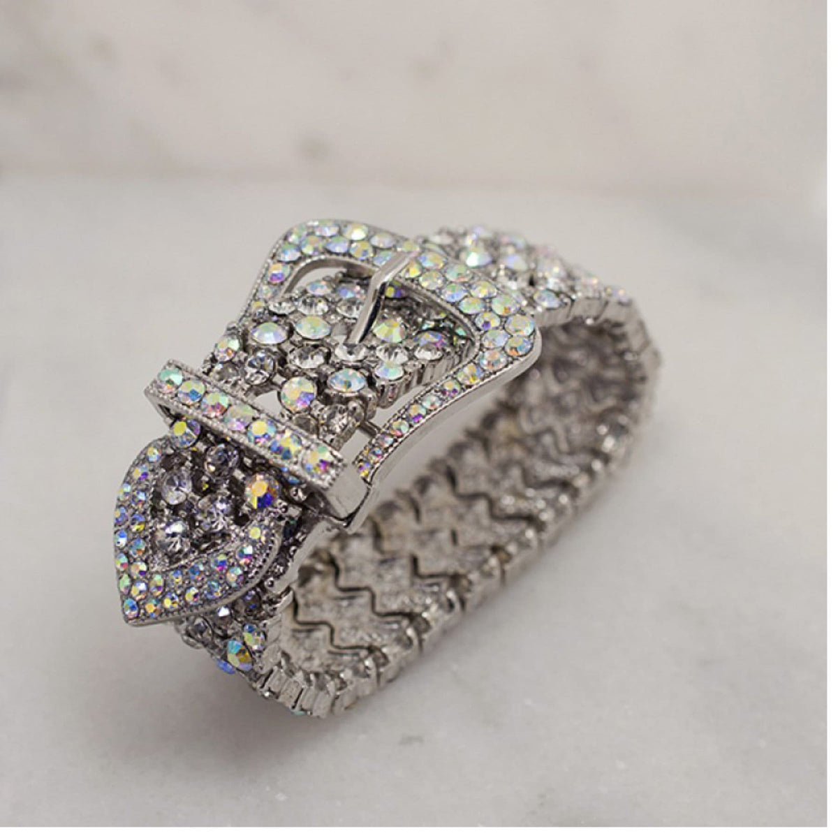 CLOSEOUT LAST CHANCE!!!!   (Very Low Inventory Remaining) Austrian Crystal Belt Buckle Bracelet - Ruff Life Rescue Wear