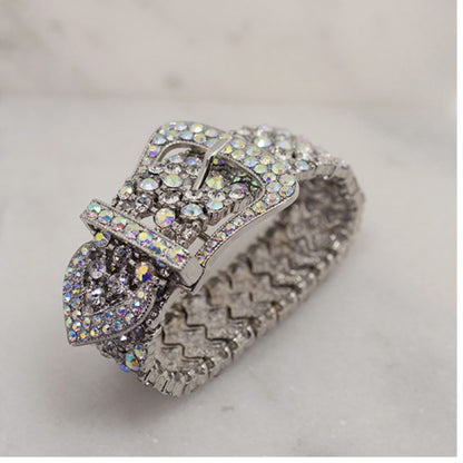 CLOSEOUT LAST CHANCE!!!!   (Very Low Inventory Remaining) Austrian Crystal Belt Buckle Bracelet - Ruff Life Rescue Wear