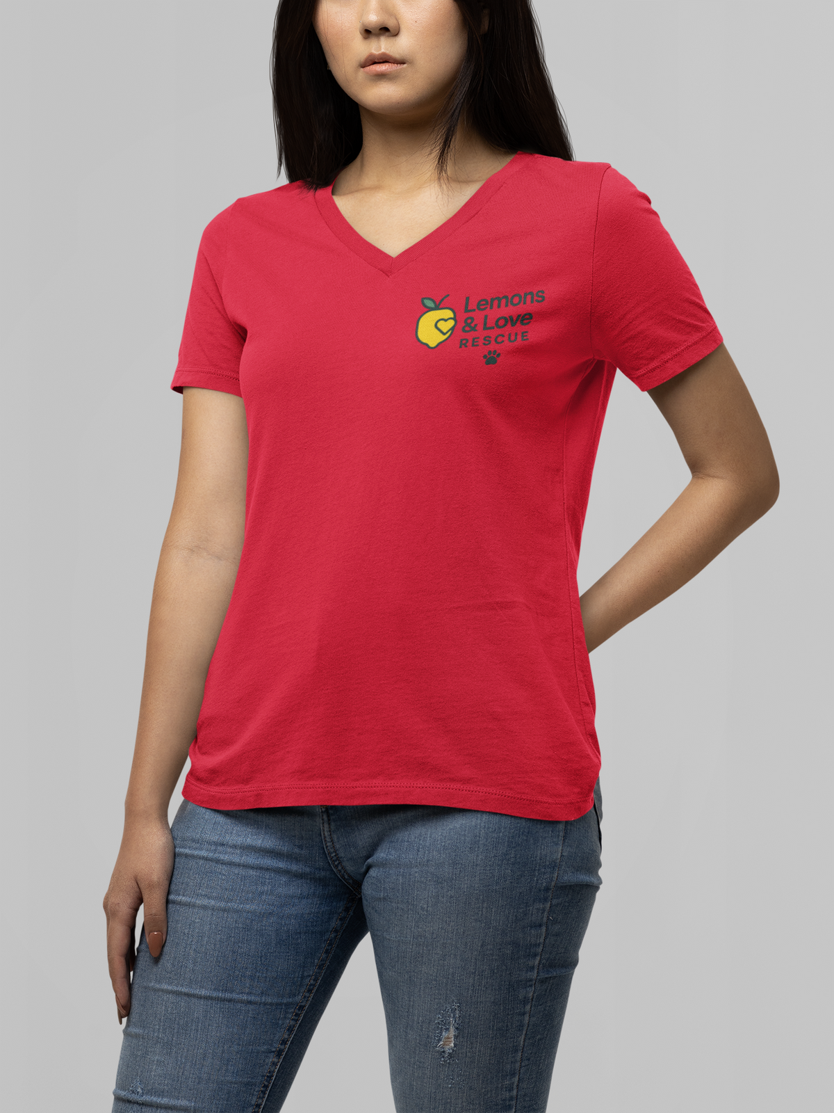 Women’s Heavy Cotton™ V-Neck T-Shirt | Soft Relaxed Fit | Gildan 5V00L | Rescue Apparel - Ruff Life Rescue Wear