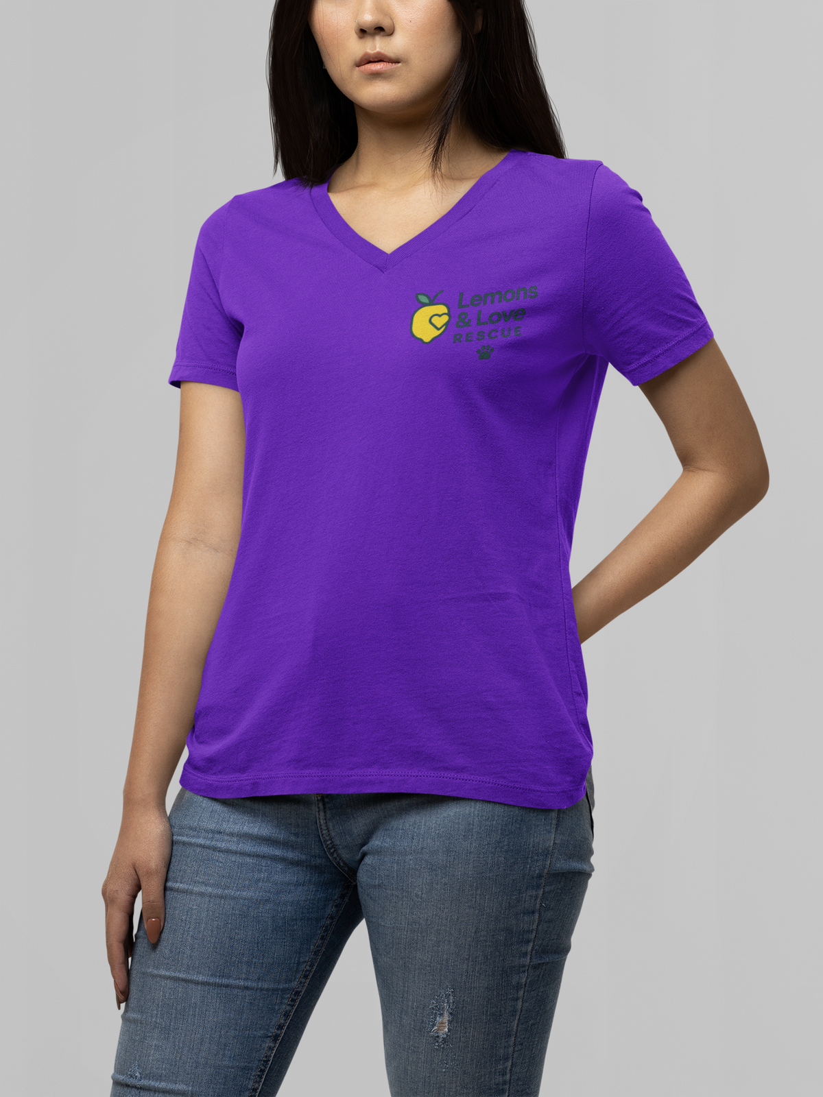 Women’s Heavy Cotton™ V-Neck T-Shirt | Soft Relaxed Fit | Gildan 5V00L | Rescue Apparel - Ruff Life Rescue Wear