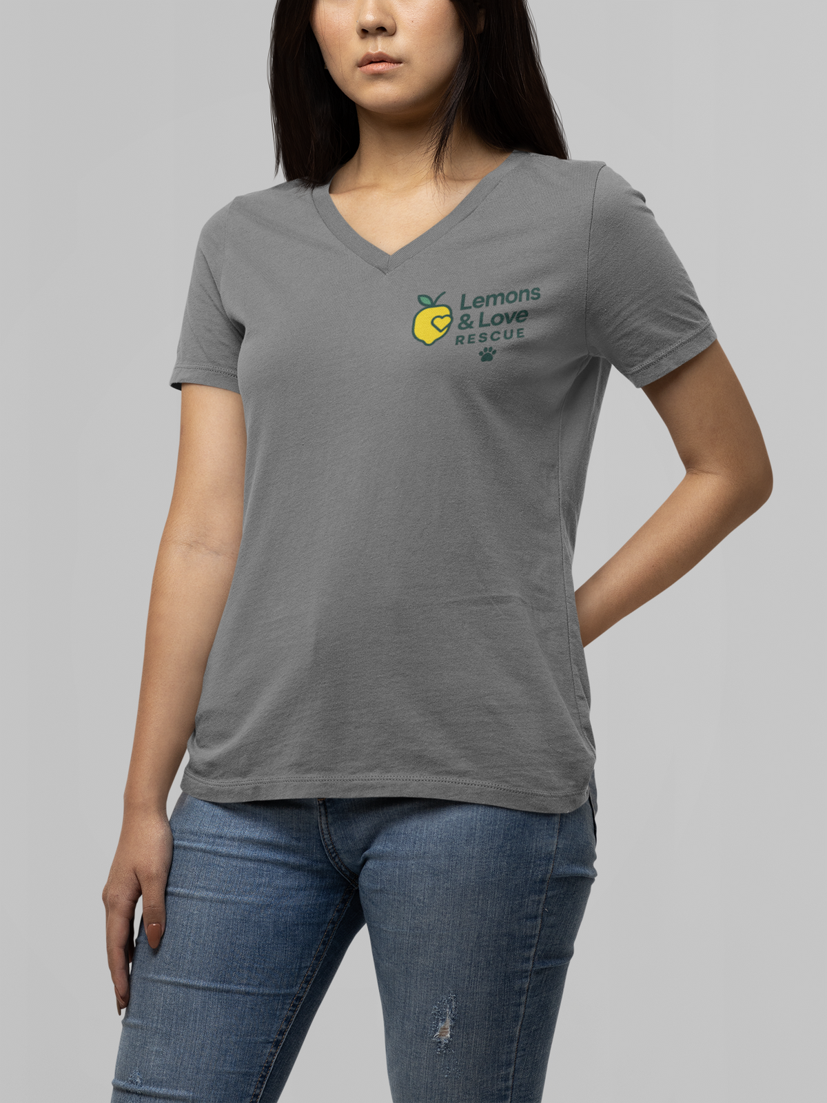 Women’s Heavy Cotton™ V-Neck T-Shirt | Soft Relaxed Fit | Gildan 5V00L | Rescue Apparel - Ruff Life Rescue Wear
