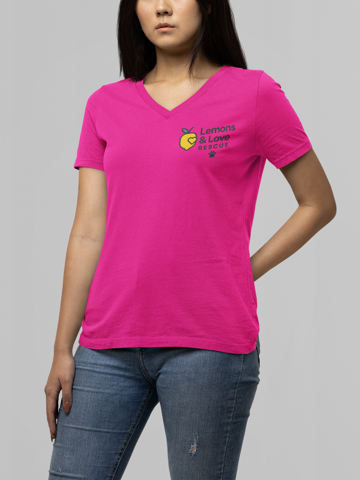 Women’s Heavy Cotton™ V-Neck T-Shirt | Soft Relaxed Fit | Gildan 5V00L | Rescue Apparel - Ruff Life Rescue Wear