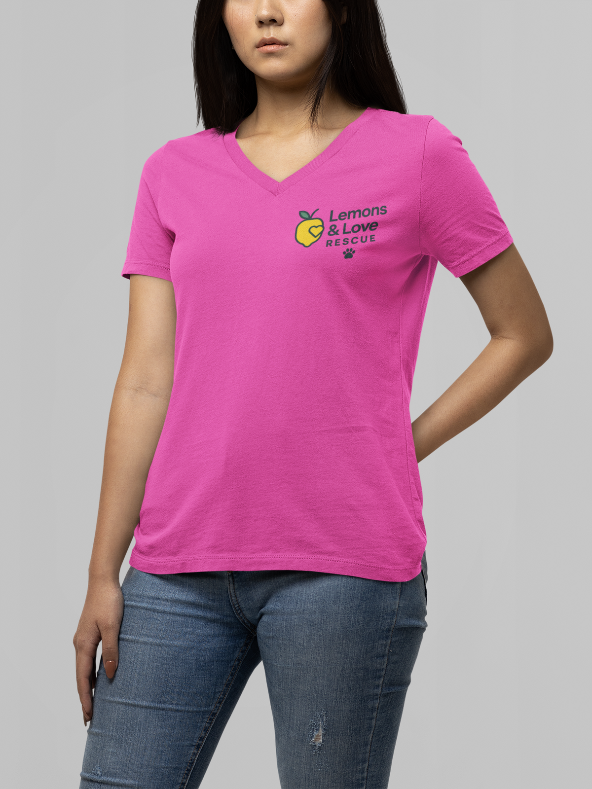 Women’s Heavy Cotton™ V-Neck T-Shirt | Soft Relaxed Fit | Gildan 5V00L | Rescue Apparel - Ruff Life Rescue Wear