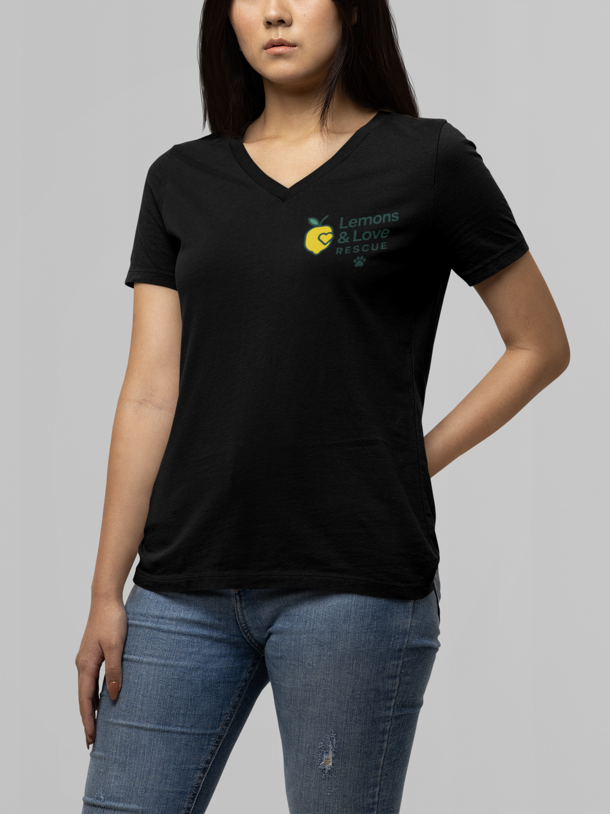 Women’s Heavy Cotton™ V-Neck T-Shirt | Soft Relaxed Fit | Gildan 5V00L | Rescue Apparel - Ruff Life Rescue Wear