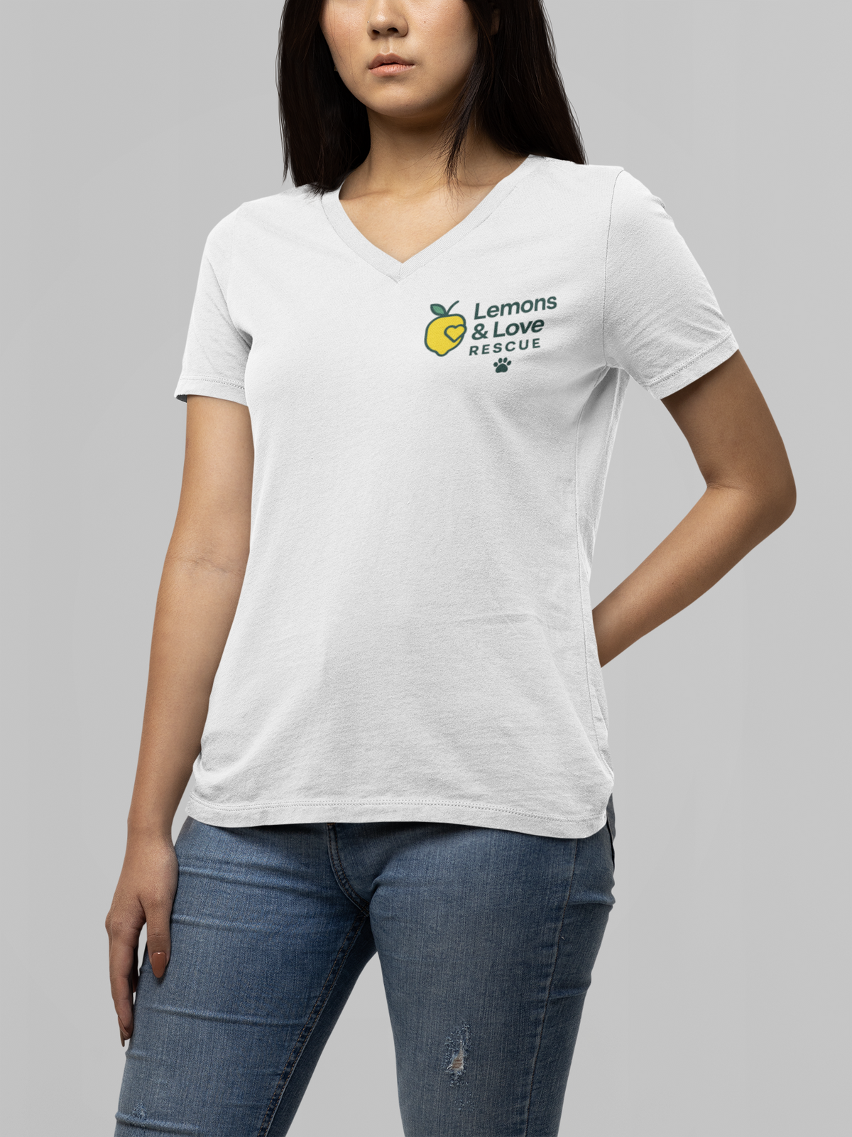 Women’s Heavy Cotton™ V-Neck T-Shirt | Soft Relaxed Fit | Gildan 5V00L | Rescue Apparel - Ruff Life Rescue Wear