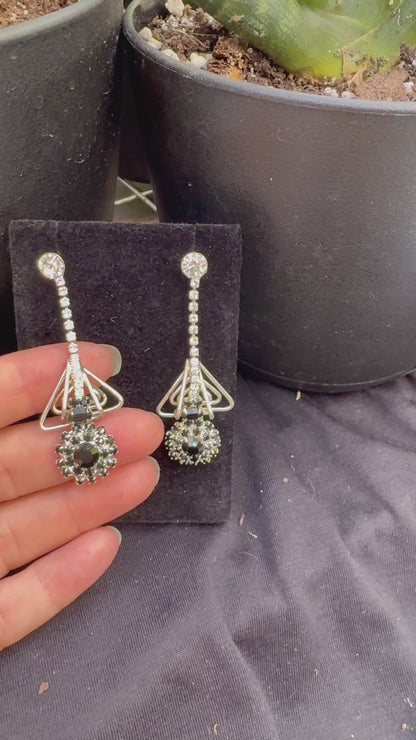 Crystal Spider Drop Earrings | Halloween Jewelry | Elegant Gothic Glam