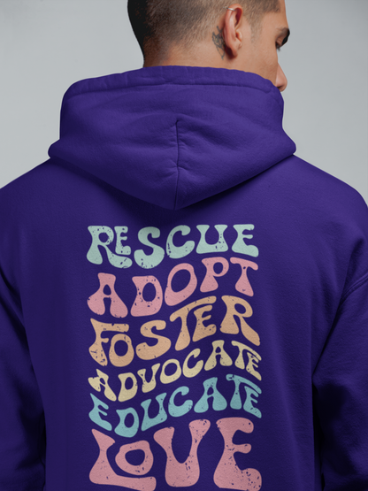 Adopt Zip Up Hoodie (available in several colors) - Ruff Life Rescue Wear