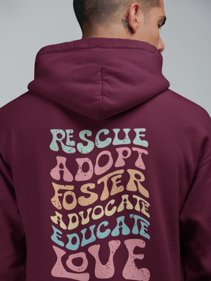 Adopt Zip Up Hoodie (available in several colors) - Ruff Life Rescue Wear