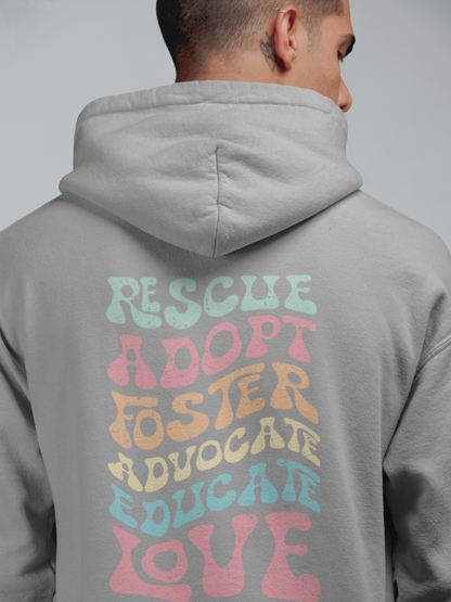 Adopt Zip Up Hoodie (available in several colors) - Ruff Life Rescue Wear