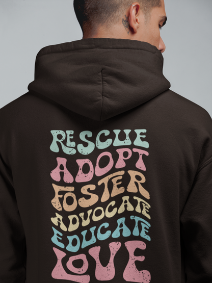 Adopt Zip Up Hoodie (available in several colors) - Ruff Life Rescue Wear