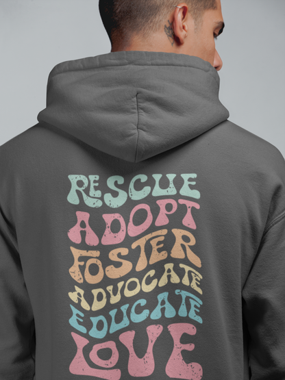 Adopt Zip Up Hoodie (available in several colors) - Ruff Life Rescue Wear