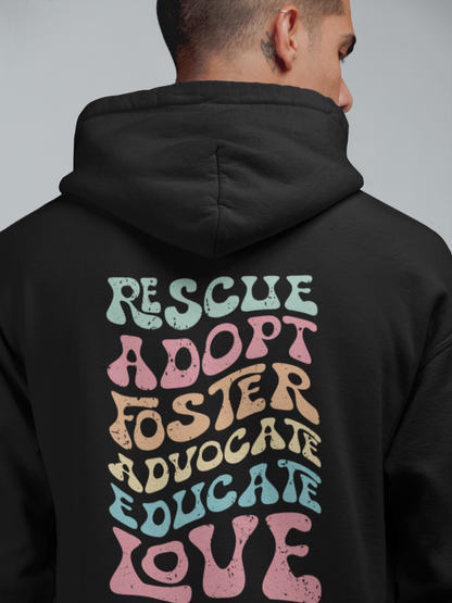 Adopt Zip Up Hoodie (available in several colors) - Ruff Life Rescue Wear