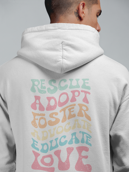 Adopt Zip Up Hoodie (available in several colors) - Ruff Life Rescue Wear