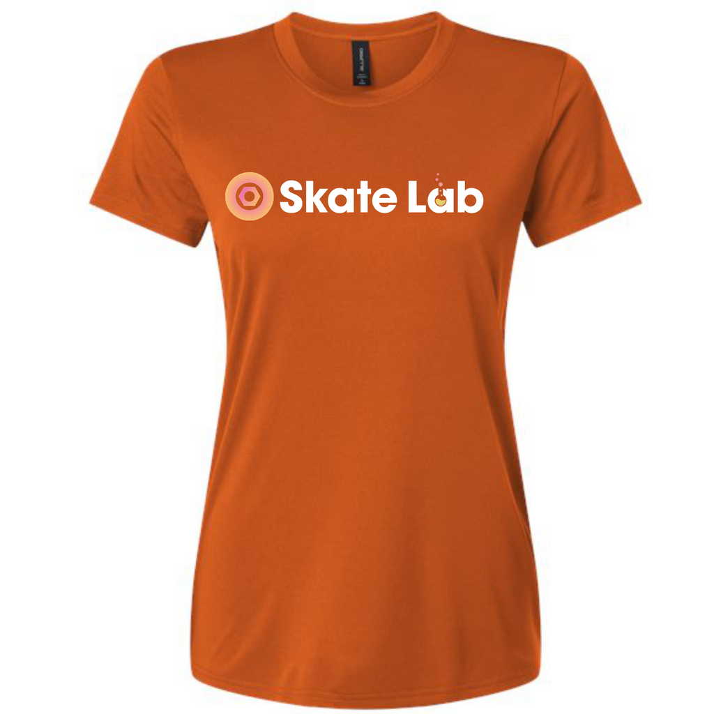 AllPro 48000L Women’s Pro-Lock Performance Tee — available in Rust, White, Black and three Skate Lab designs