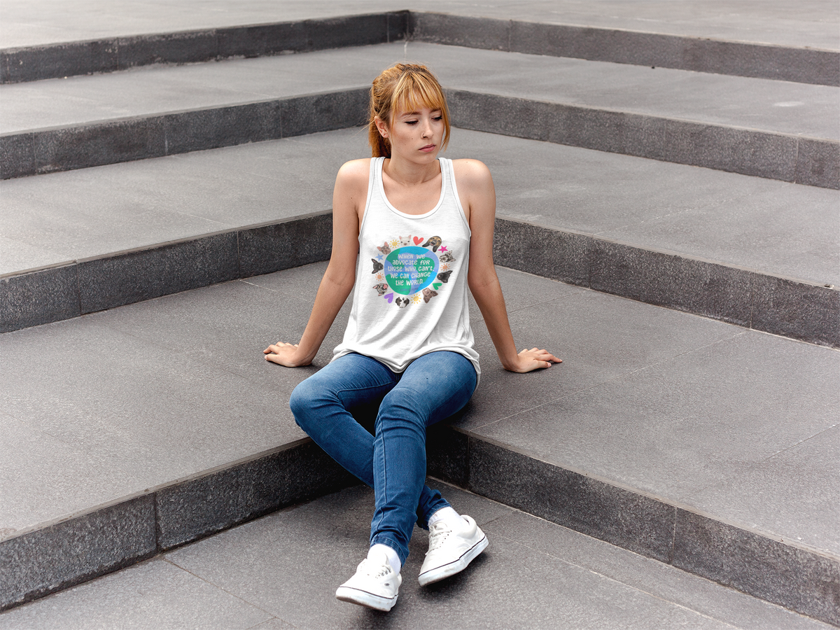 World Women’s Flowy Racerback Tank (available in many colors) - Ruff Life Rescue Wear