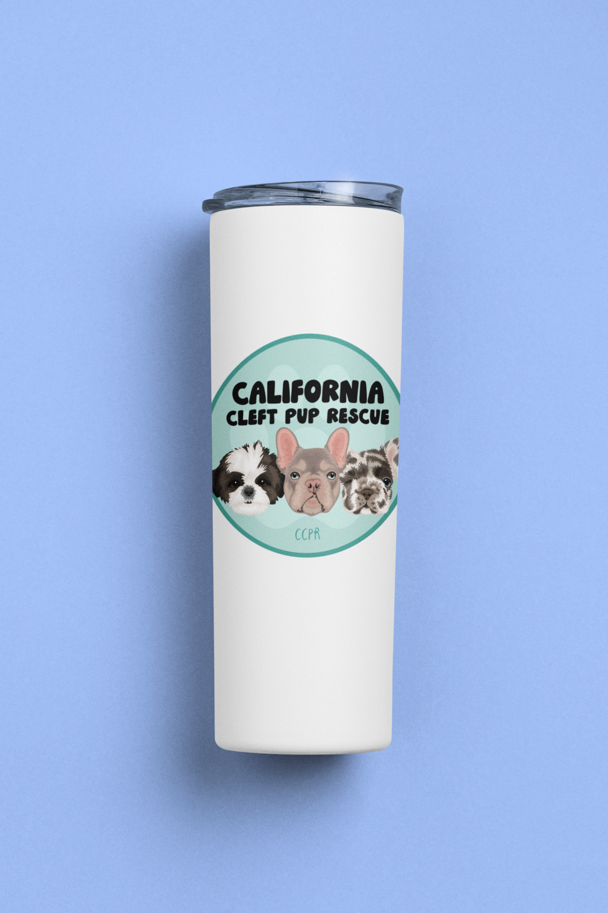 Cleft Pup Rescue 20oz Skinny Tumblers - Ruff Life Rescue Wear