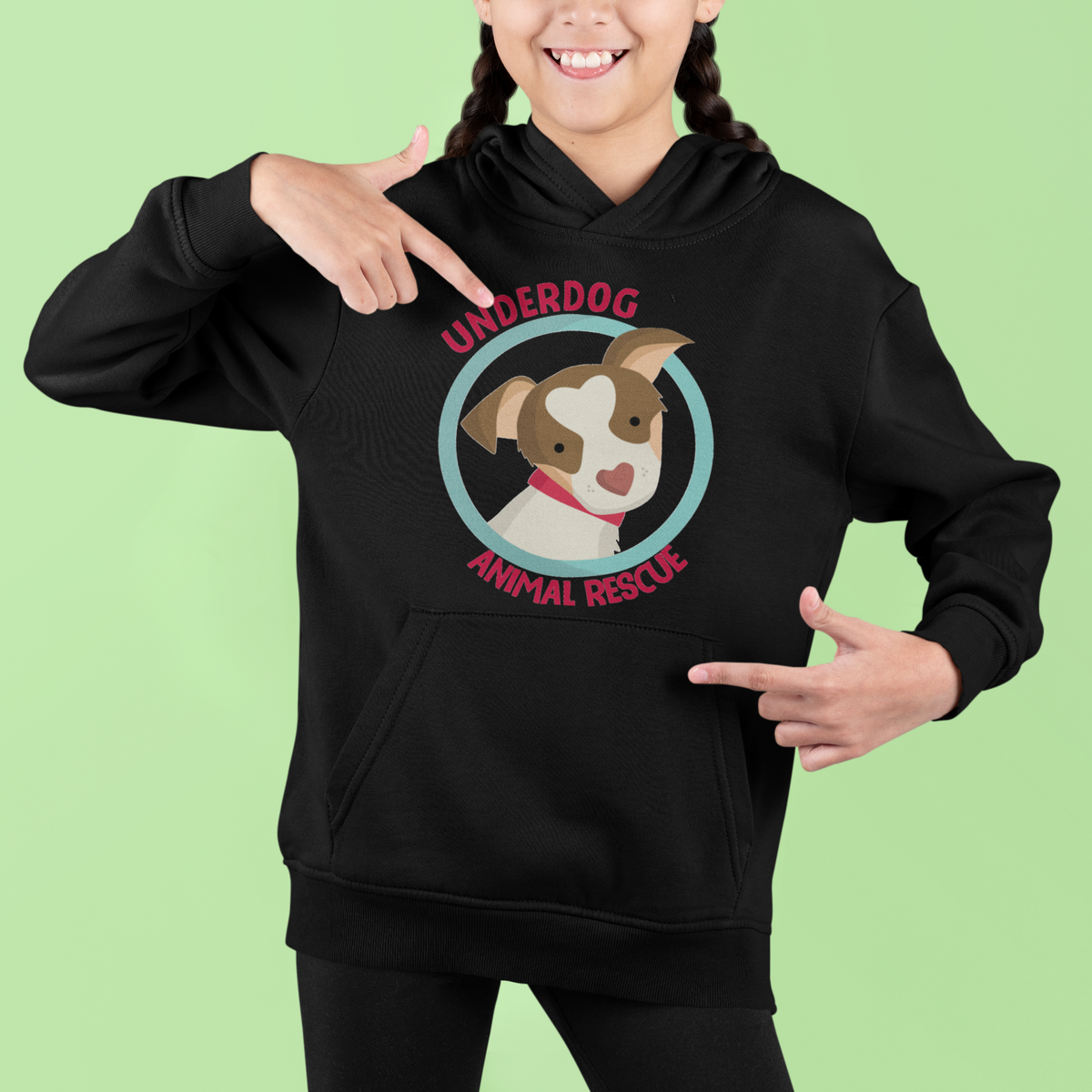 Underdog Logo Youth Hoodie - Ruff Life Rescue Wear