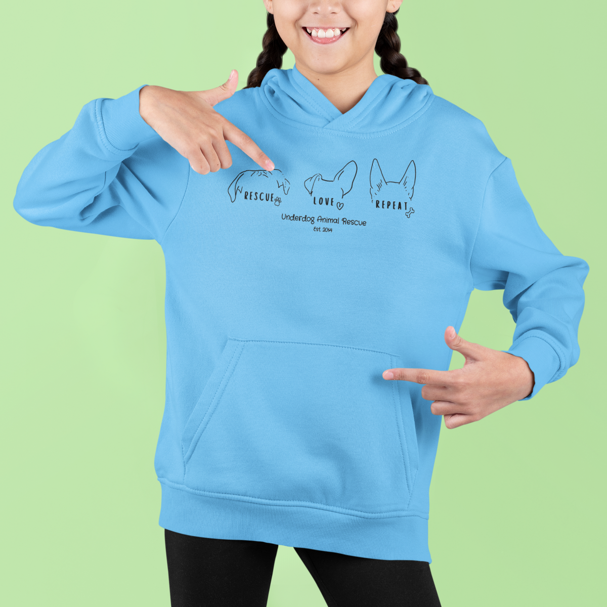 Underdog Rescue Love Repeat Youth Hoodie