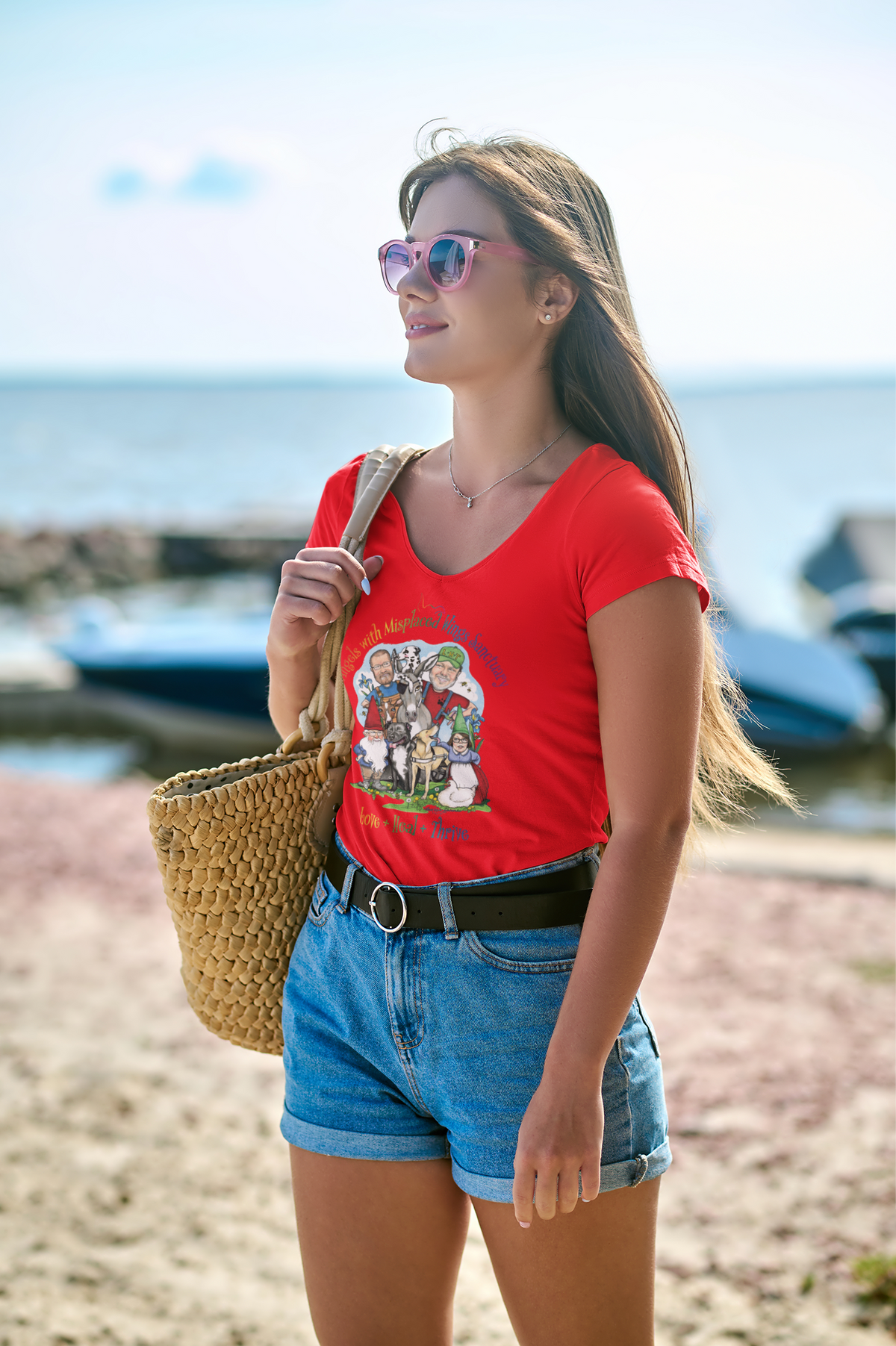 Angels With Misplaced Wings V-Neck (available in several colors) - Ruff Life Rescue Wear