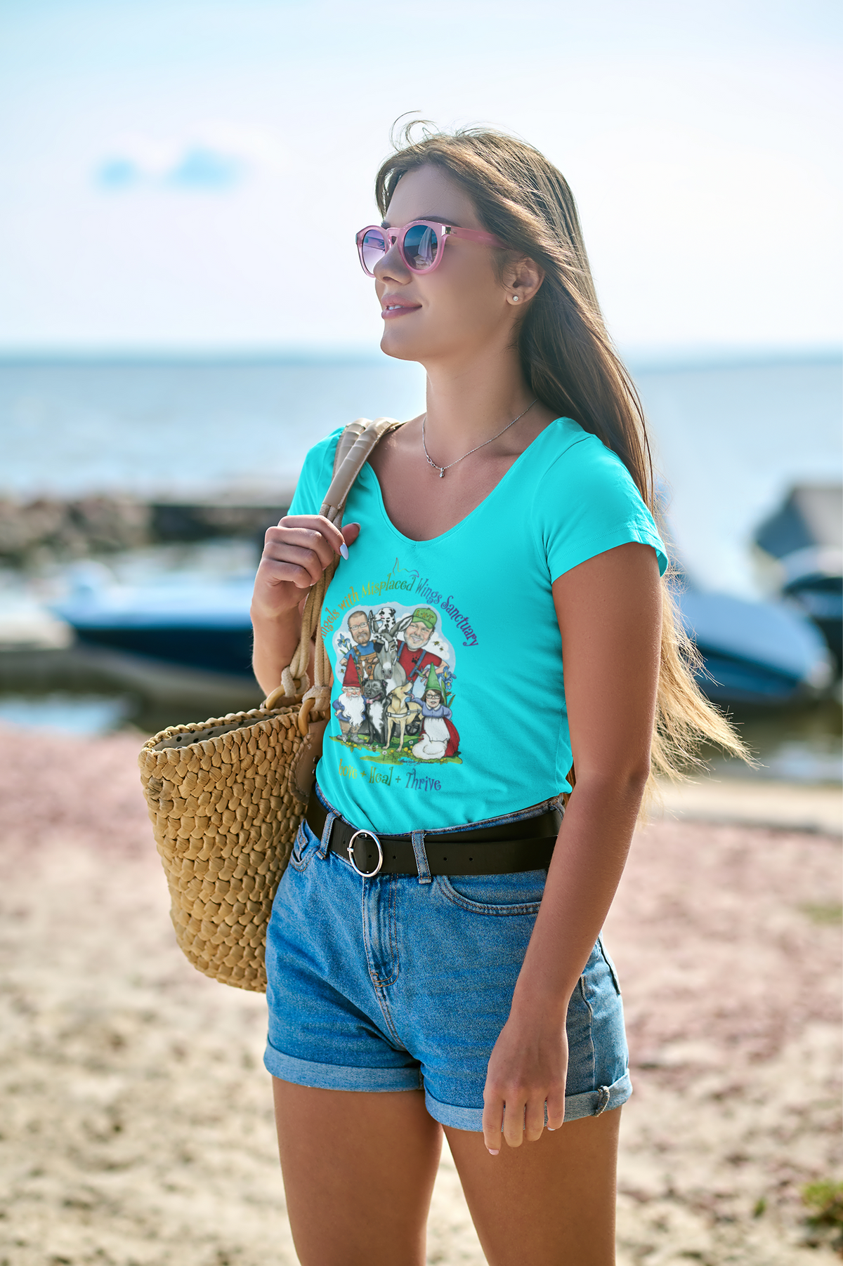 Angels With Misplaced Wings V-Neck (available in several colors) - Ruff Life Rescue Wear