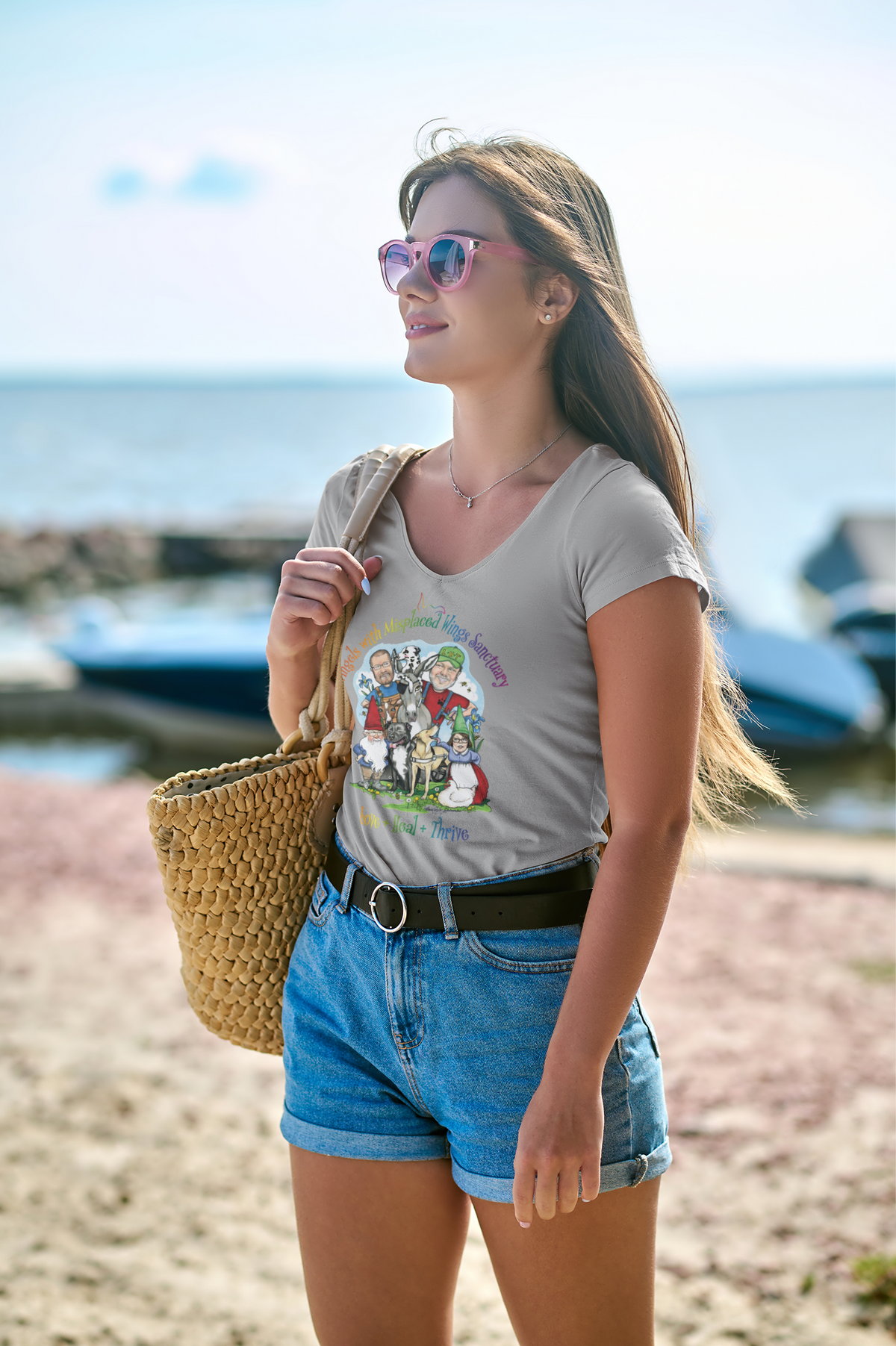 Angels With Misplaced Wings V-Neck (available in several colors) - Ruff Life Rescue Wear