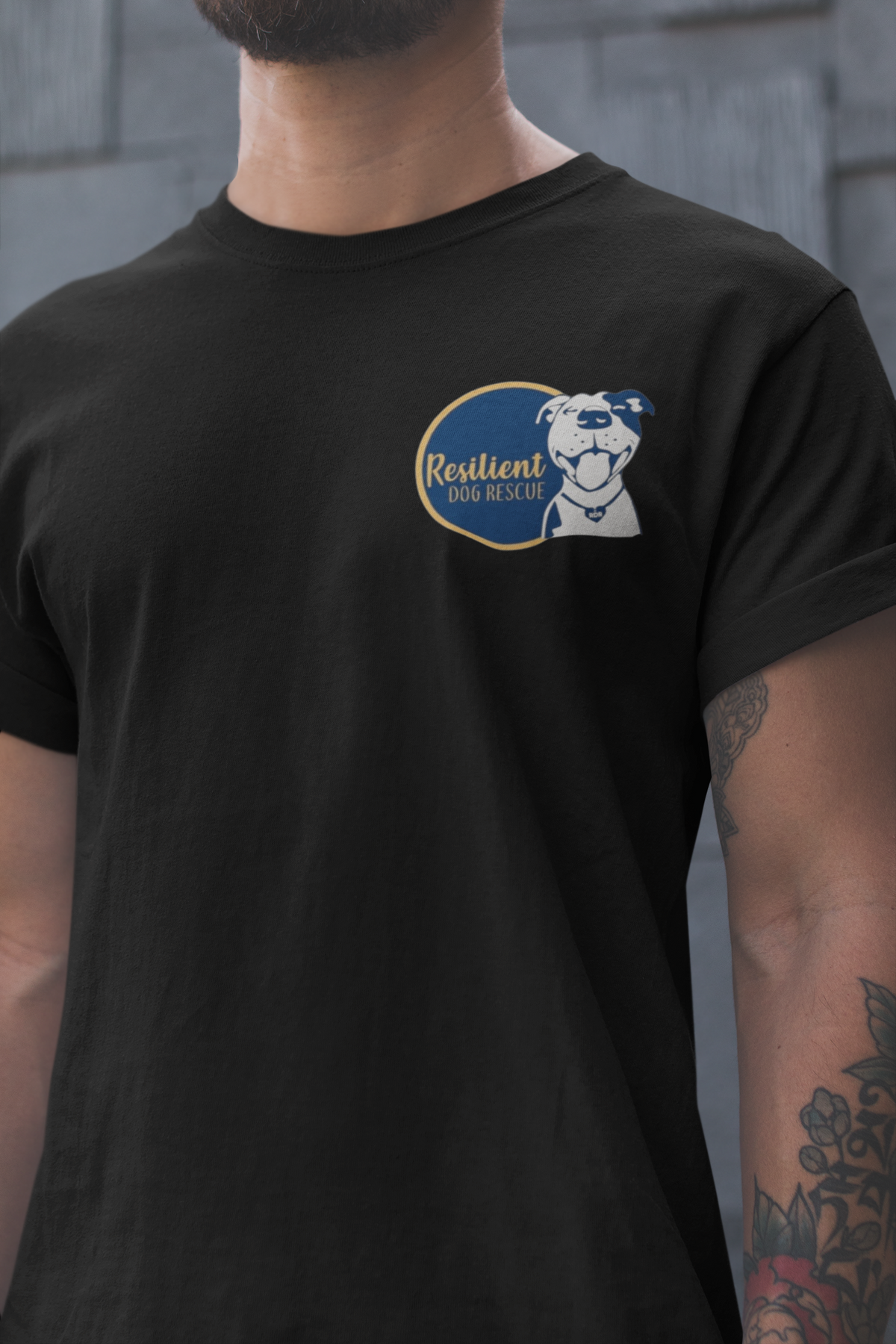 Resilient Dog Small Logo Tee (available in several colors) - Ruff Life Rescue Wear
