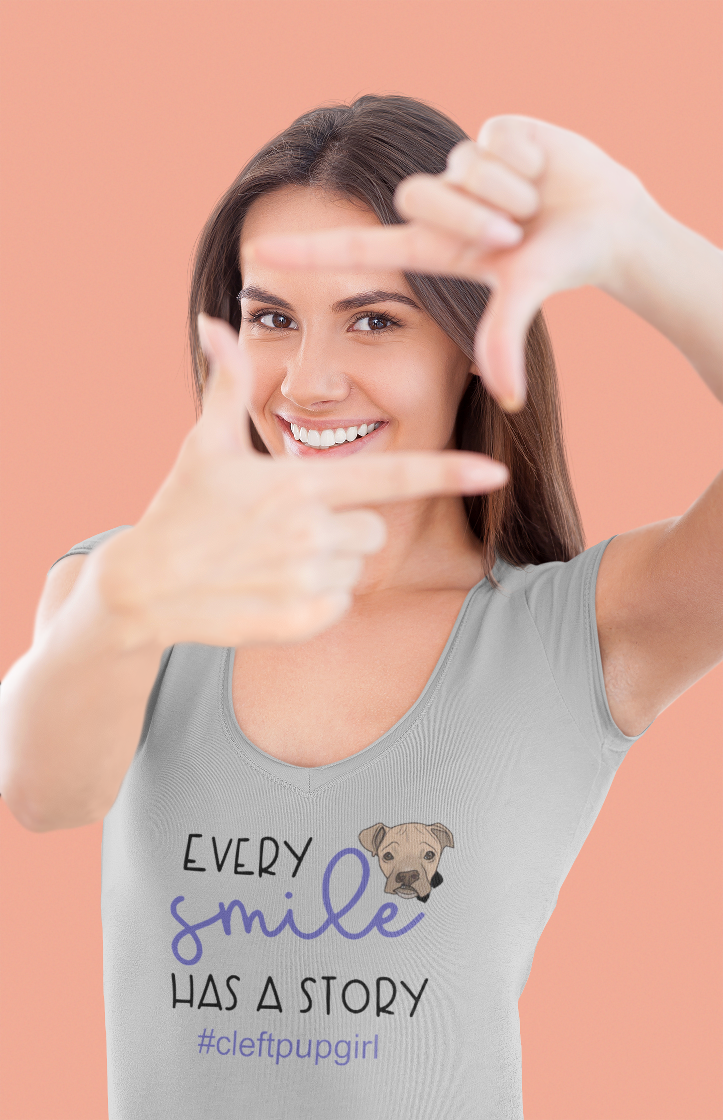 Cleft Pup Brigade V Neck Smile (available in several colors)