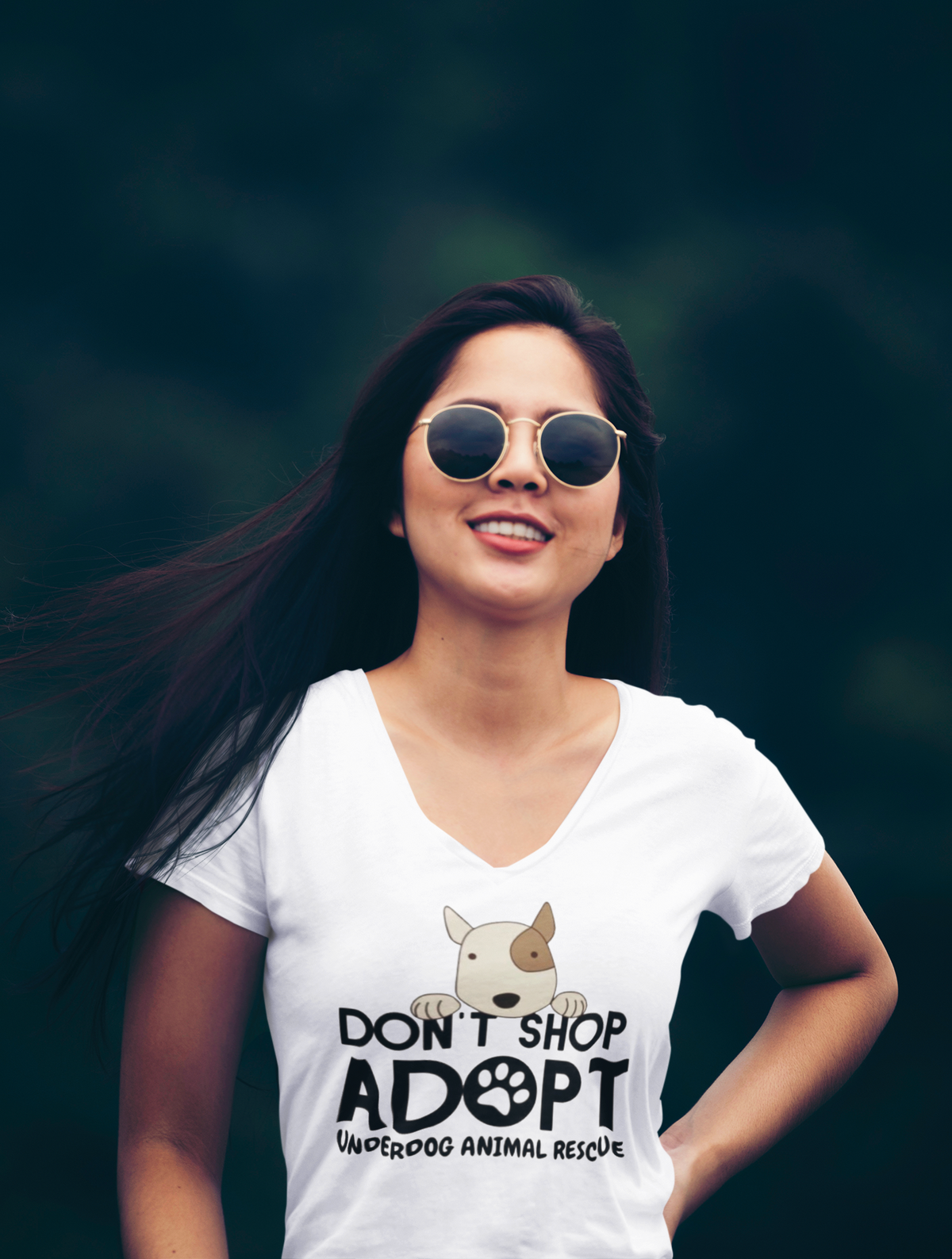 Adopt Don't Shop RELAXED V-Neck (available in several colors) - Ruff Life Rescue Wear