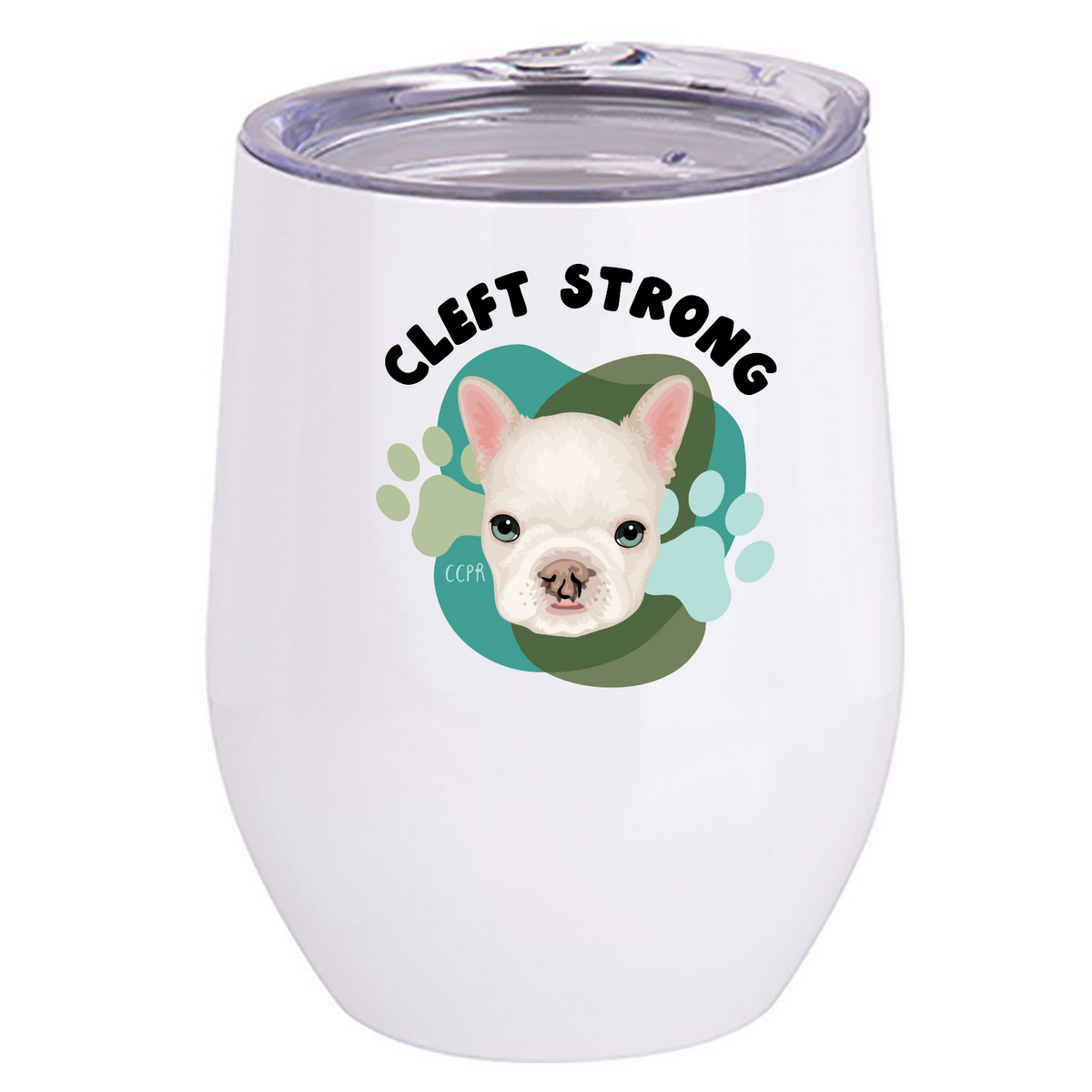 Cleft Pup Rescue Stainless Steel Wine Tumbler (several designs available)