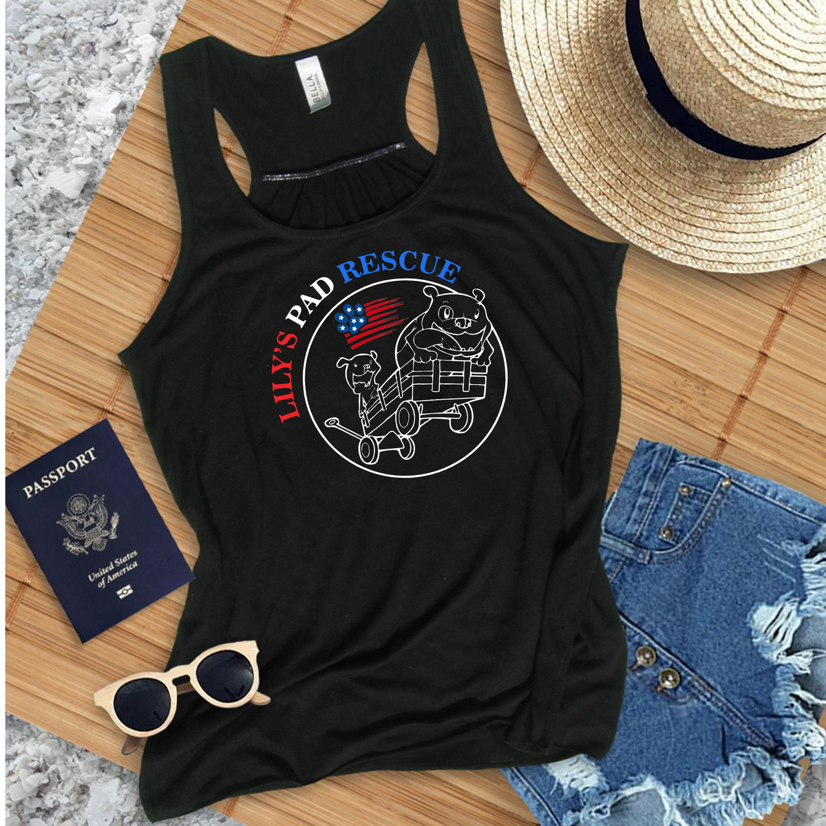 Lily's Pad 4th Flowy Racerback Tank - Ruff Life Rescue Wear