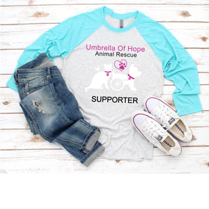 Umbrella of Hope - Raglan Tee - Ruff Life Rescue Wear