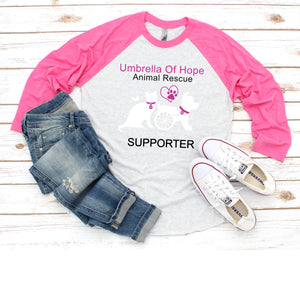 Umbrella of Hope - Raglan Tee - Ruff Life Rescue Wear