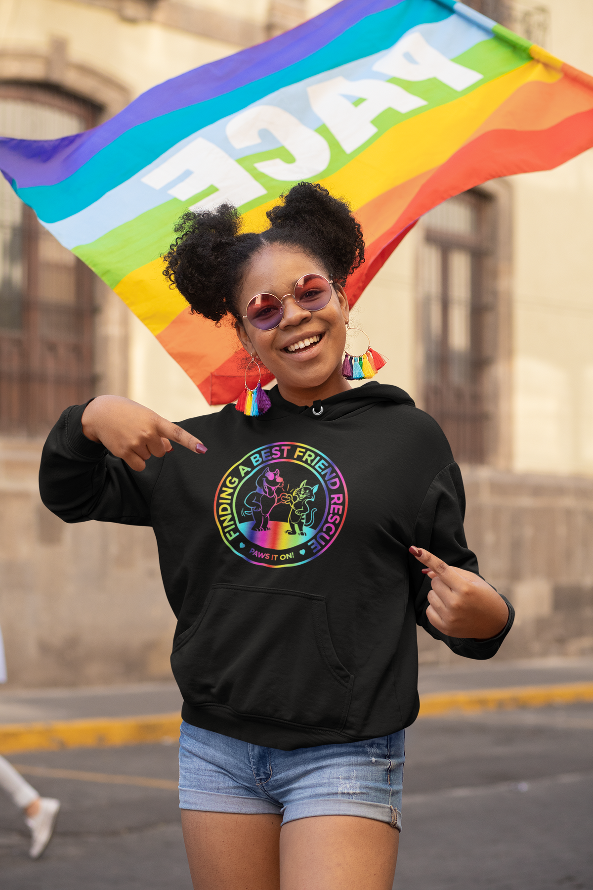 Finding A Best Friend Pride Pullover Hoodie - Ruff Life Rescue Wear