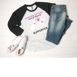 Umbrella of Hope - Raglan Tee - Ruff Life Rescue Wear