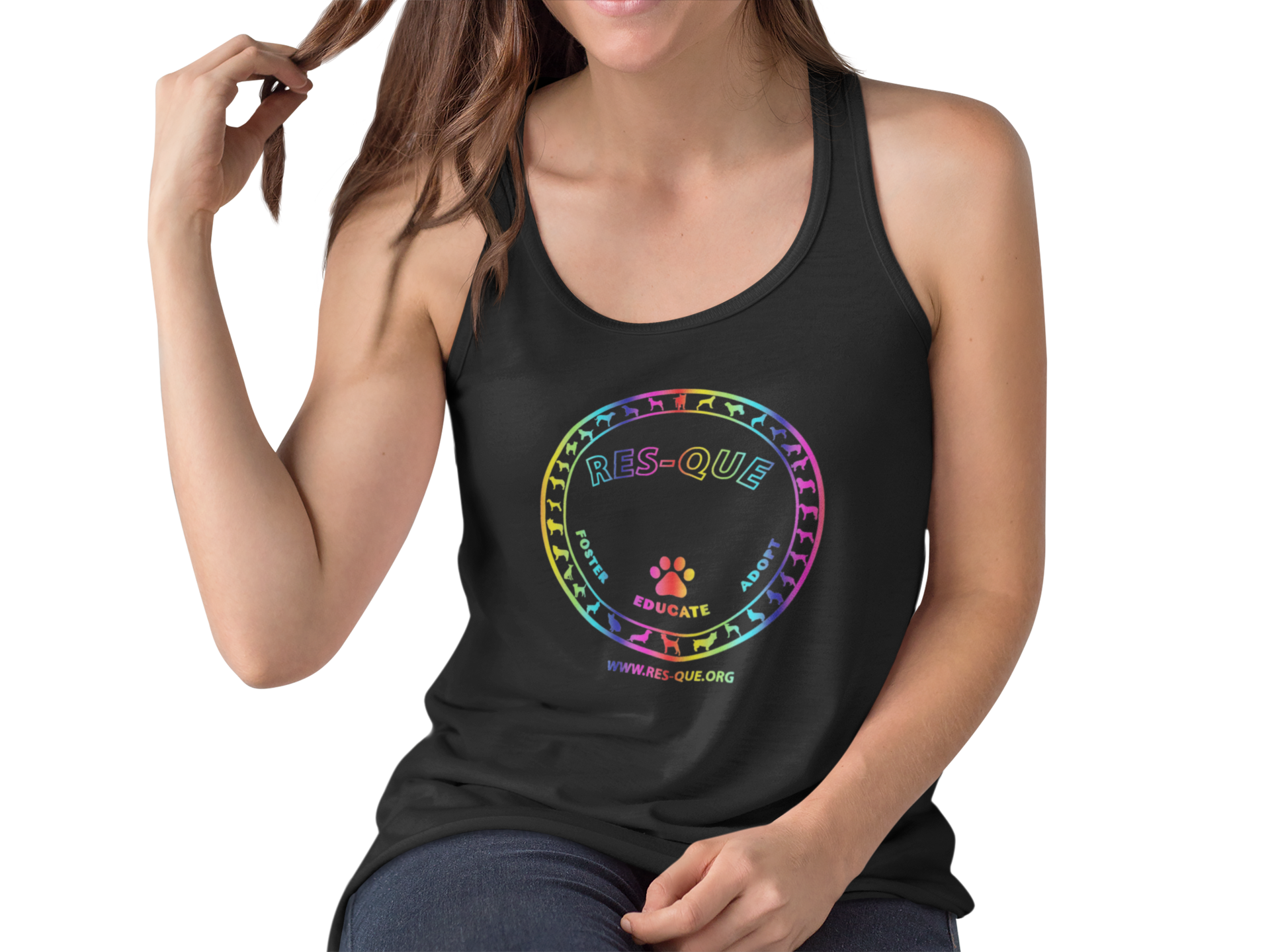 Pride Res-Que Flowy Racerback Tank - Ruff Life Rescue Wear
