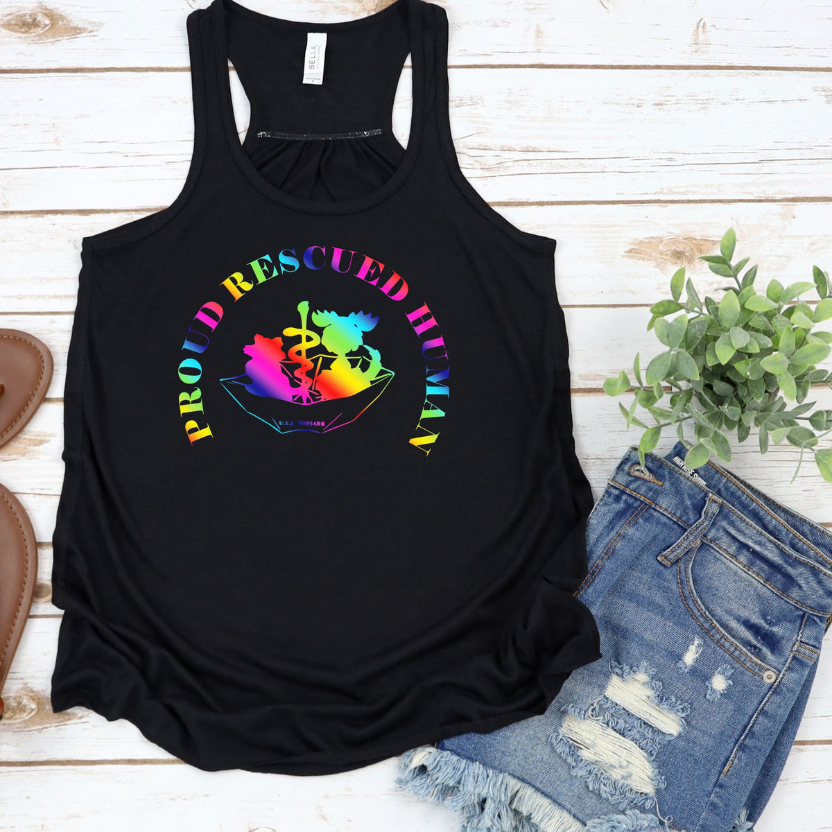 Pride Umbrella of Hope - Flowy Tank - Ruff Life Rescue Wear