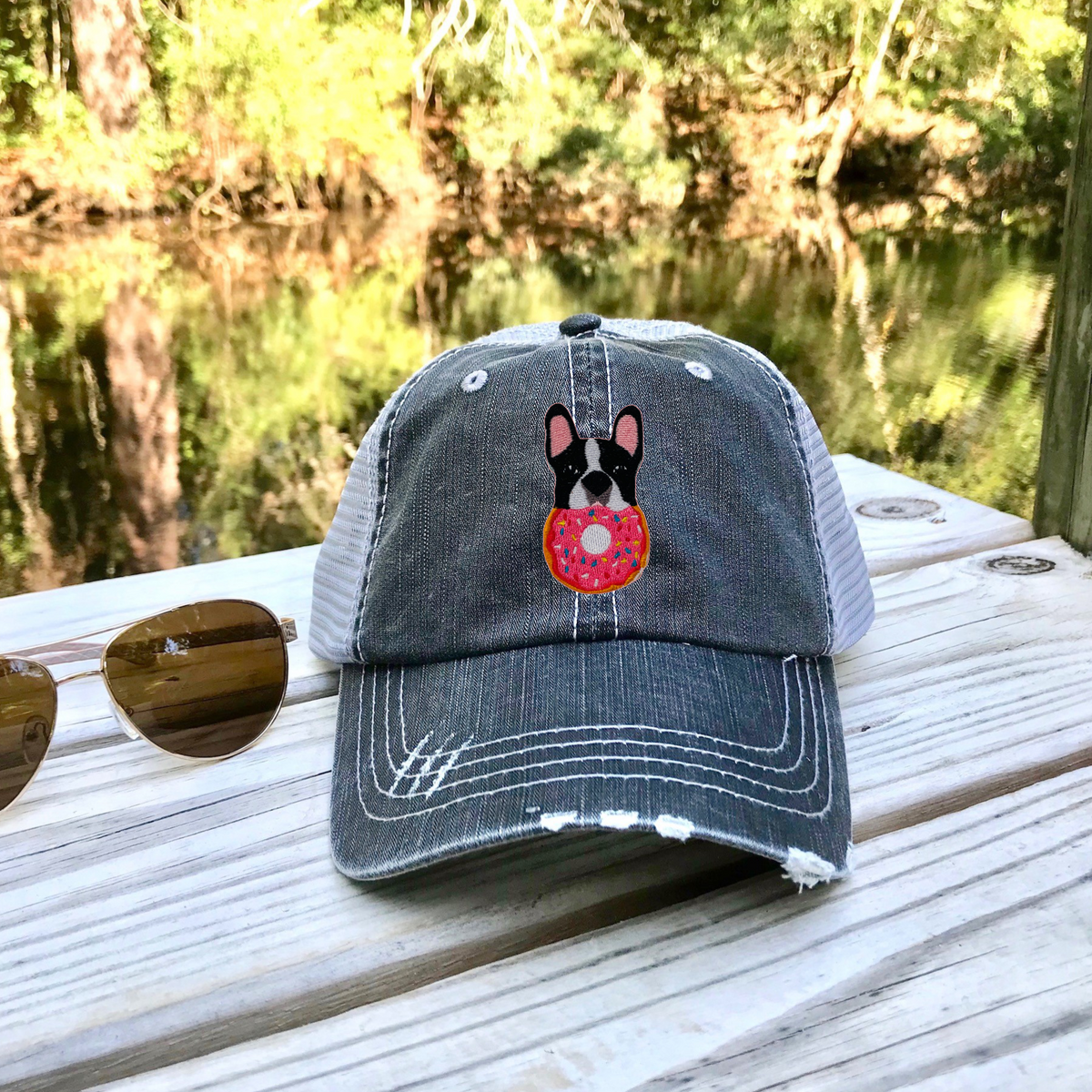 French Bulldog Donut Vintage Trucker Cap - Ruff Life Rescue Wear
