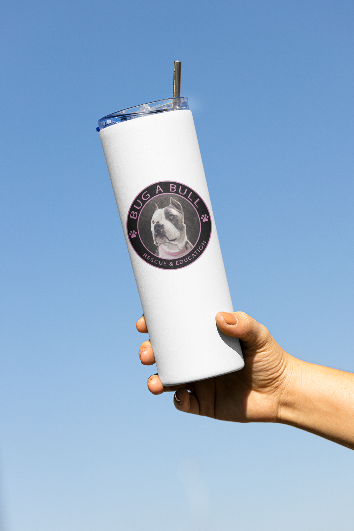 Bug A Bull 20 oz Skinny Tumbler and Straw - Ruff Life Rescue Wear