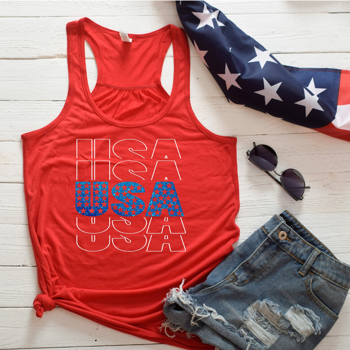 USA Racerback Tank - Ruff Life Rescue Wear