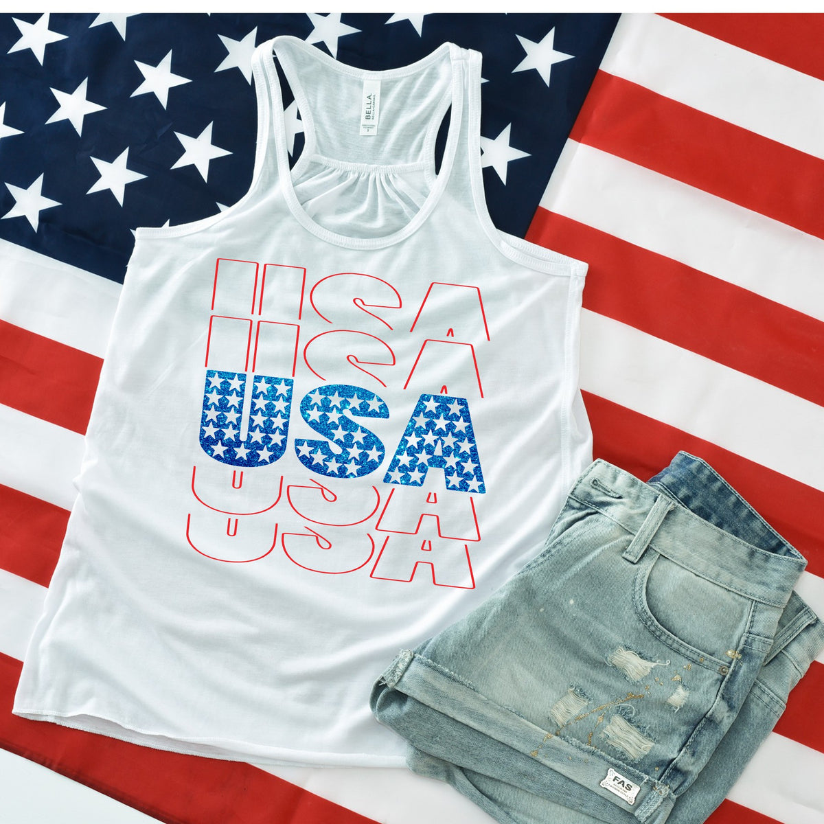 USA Racerback Tank - Ruff Life Rescue Wear