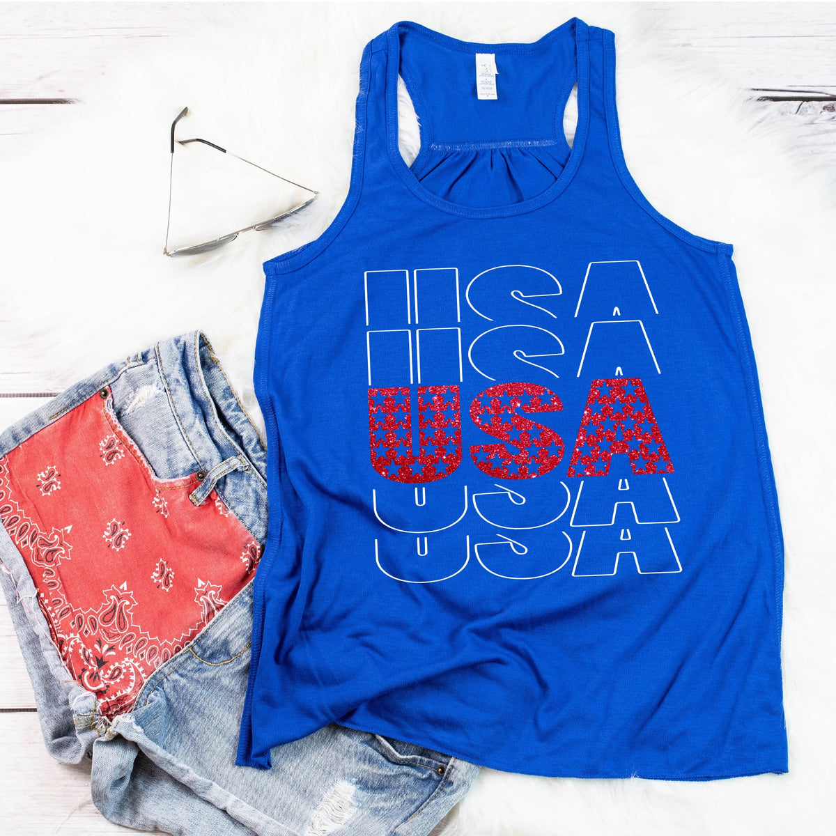 USA Racerback Tank - Ruff Life Rescue Wear