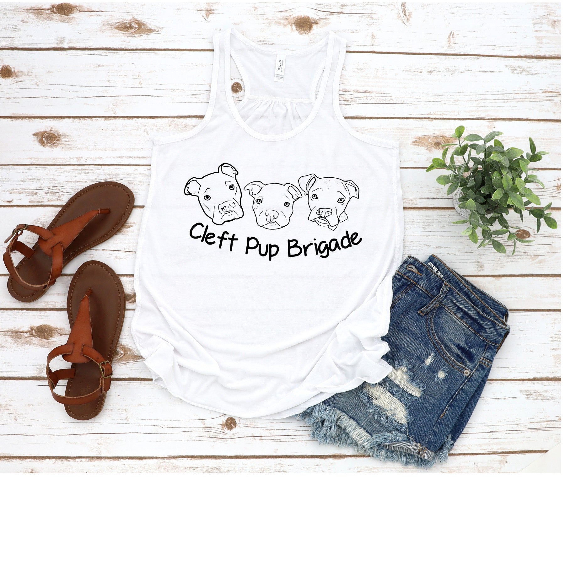 Cleft Pup Brigade Flowy Racerback Tank - Ruff Life Rescue Wear