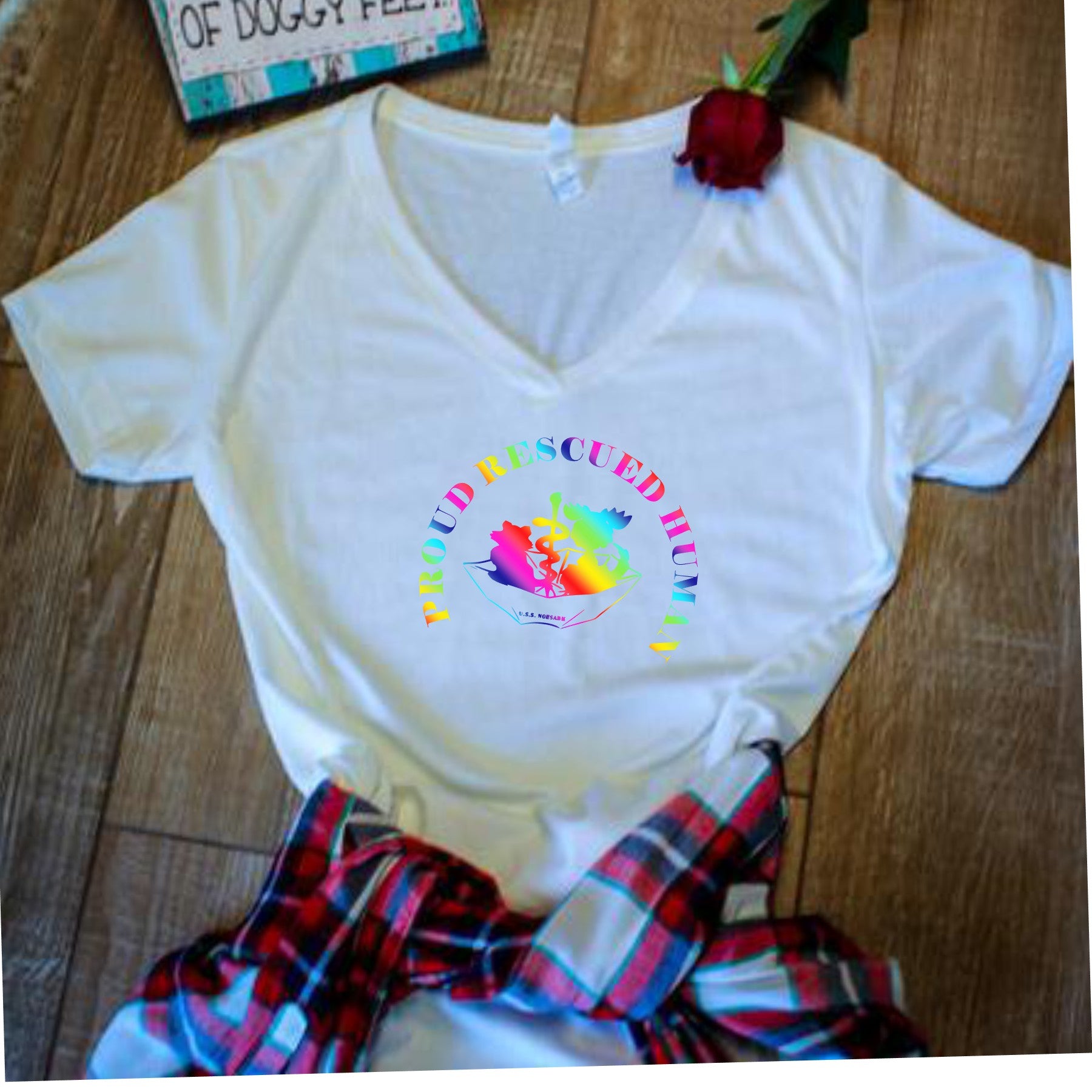 Umbrella of Hope Rescue Pride-Relaxed Fit V-Neck - Ruff Life Rescue Wear