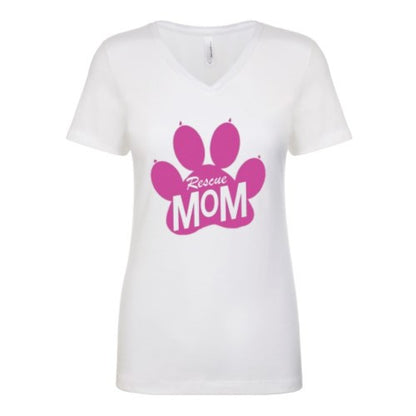 Rescue Mom - (Ladies V-Neck) - Ruff Life Rescue Wear